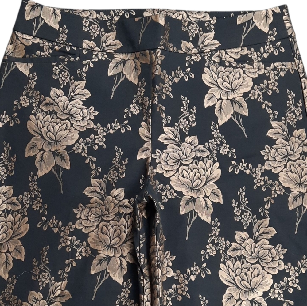 Chico's So Slimming Brigitte Gold Floral Slim Ankle Pants SZ 1.5/10 - Picture 3 of 10